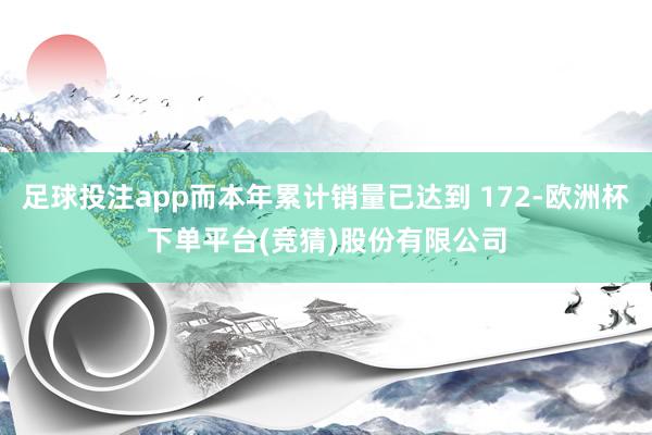 足球投注app而本年累计销量已达到 172-欧洲杯下单平台(竞猜)股份有限公司