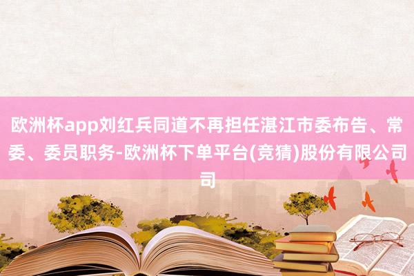 欧洲杯app刘红兵同道不再担任湛江市委布告、常委、委员职务-欧洲杯下单平台(竞猜)股份有限公司