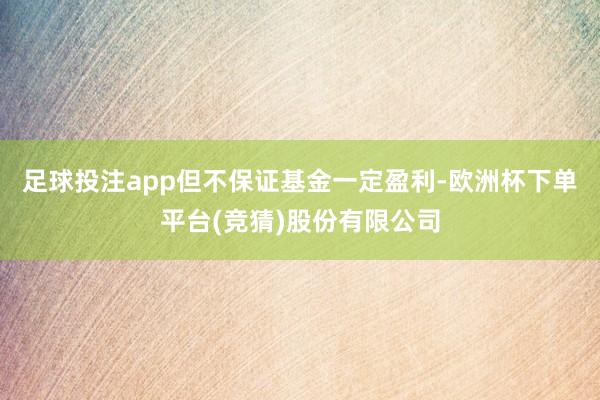 足球投注app但不保证基金一定盈利-欧洲杯下单平台(竞猜)股份有限公司