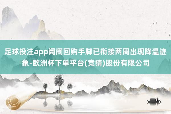 足球投注app阛阓回购手脚已衔接两周出现降温迹象-欧洲杯下单平台(竞猜)股份有限公司