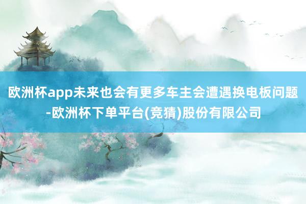 欧洲杯app未来也会有更多车主会遭遇换电板问题-欧洲杯下单平台(竞猜)股份有限公司