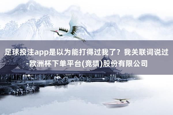 足球投注app是以为能打得过我了？我关联词说过-欧洲杯下单平台(竞猜)股份有限公司