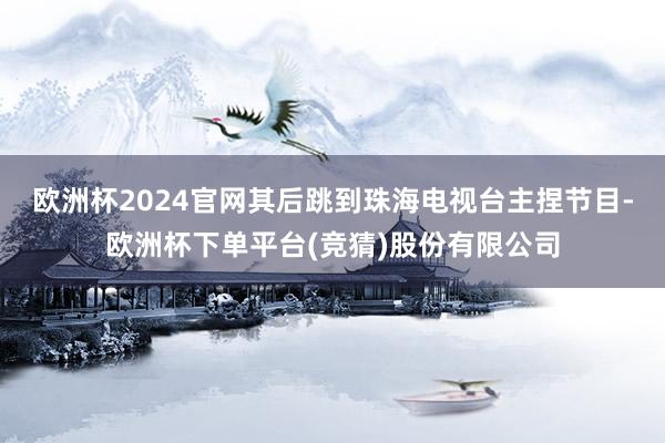 欧洲杯2024官网其后跳到珠海电视台主捏节目-欧洲杯下单平台(竞猜)股份有限公司