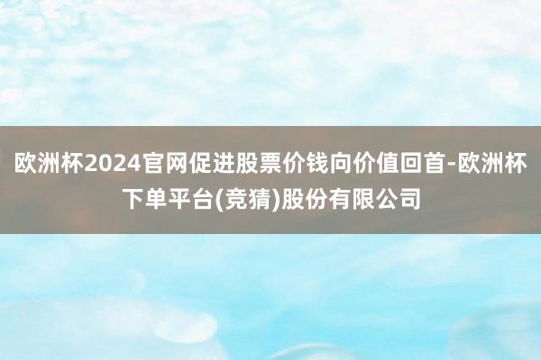 欧洲杯2024官网促进股票价钱向价值回首-欧洲杯下单平台(竞猜)股份有限公司