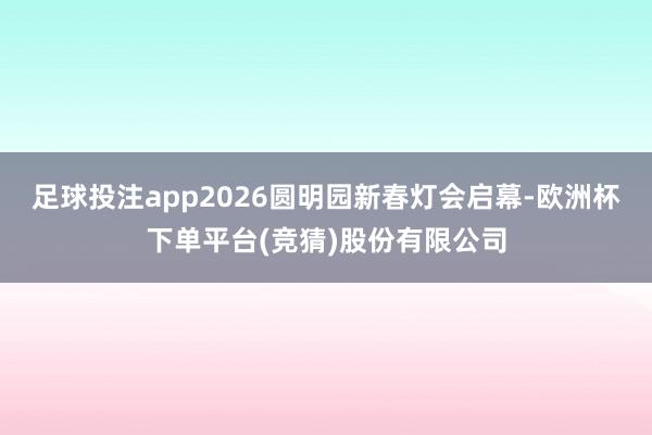 足球投注app2026圆明园新春灯会启幕-欧洲杯下单平台(竞猜)股份有限公司