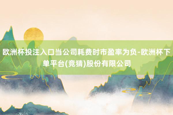 欧洲杯投注入口当公司耗费时市盈率为负-欧洲杯下单平台(竞猜)股份有限公司