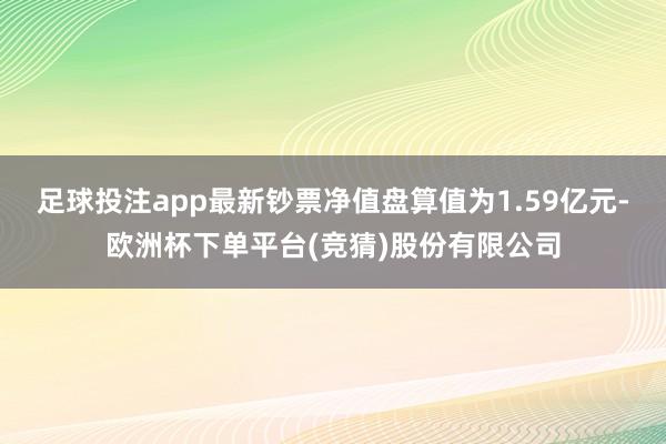 足球投注app最新钞票净值盘算值为1.59亿元-欧洲杯下单平台(竞猜)股份有限公司