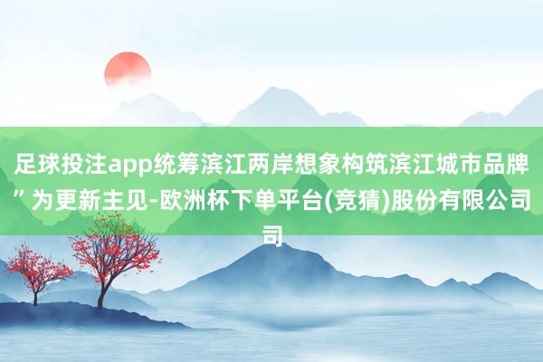 足球投注app统筹滨江两岸想象构筑滨江城市品牌”为更新主见-欧洲杯下单平台(竞猜)股份有限公司